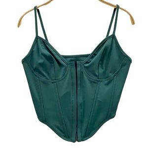 Green Corset Bra Crop Tank Top